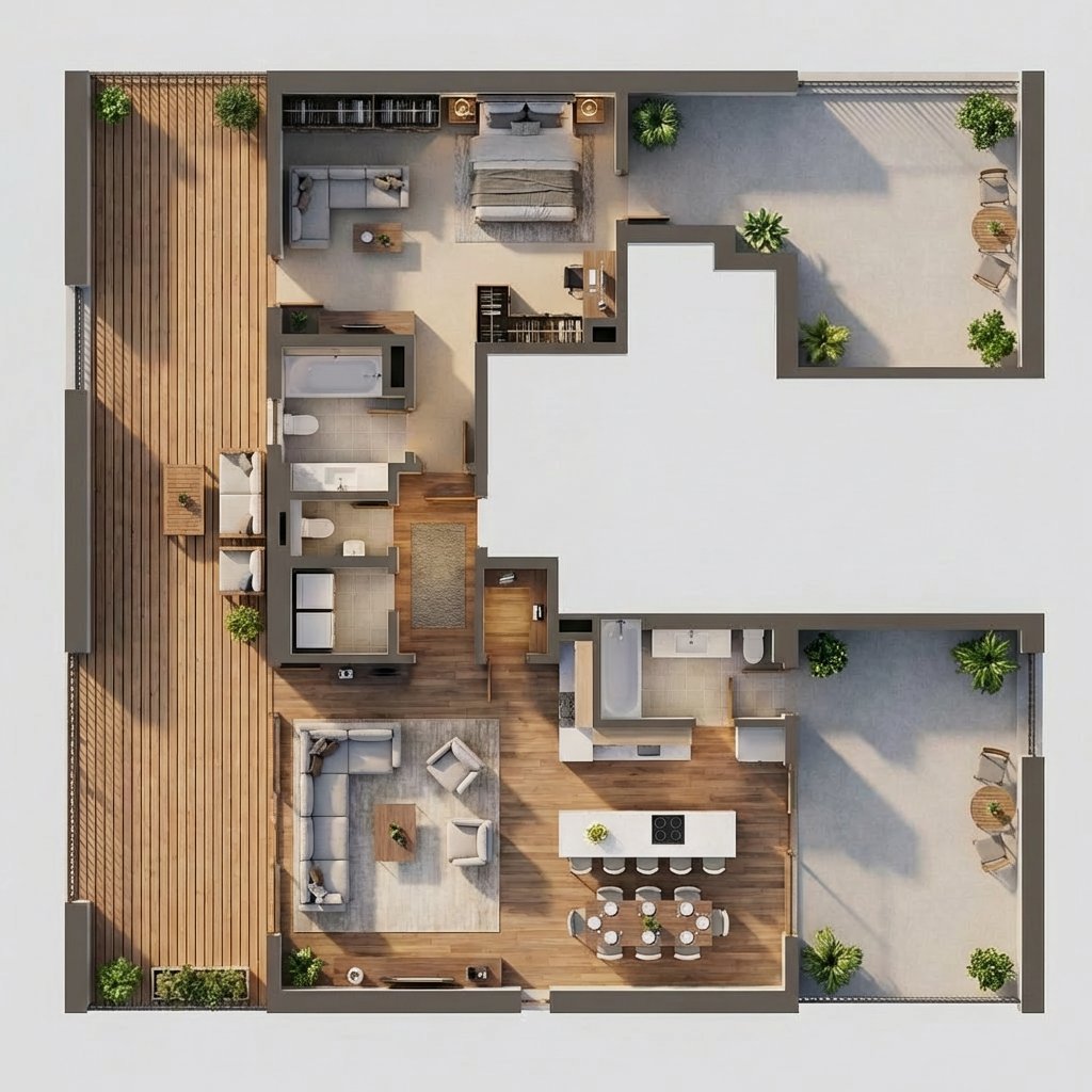 3D pôdorys penthouse B5.01